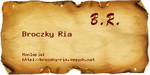 Broczky Ria névjegykártya